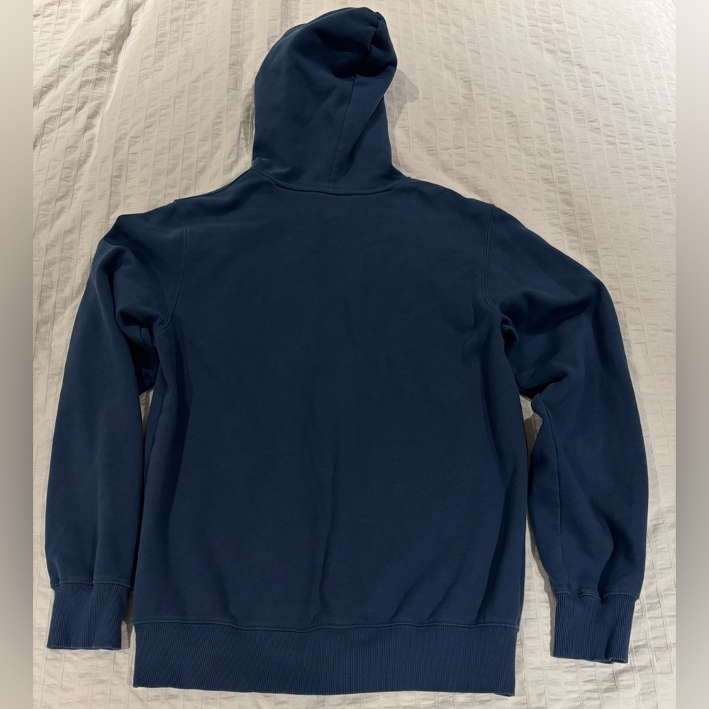 The North Face Men's Size Medium  -  Blue Drawstring Pullover Hoodie Sweatshirt - Picture 3 of 5